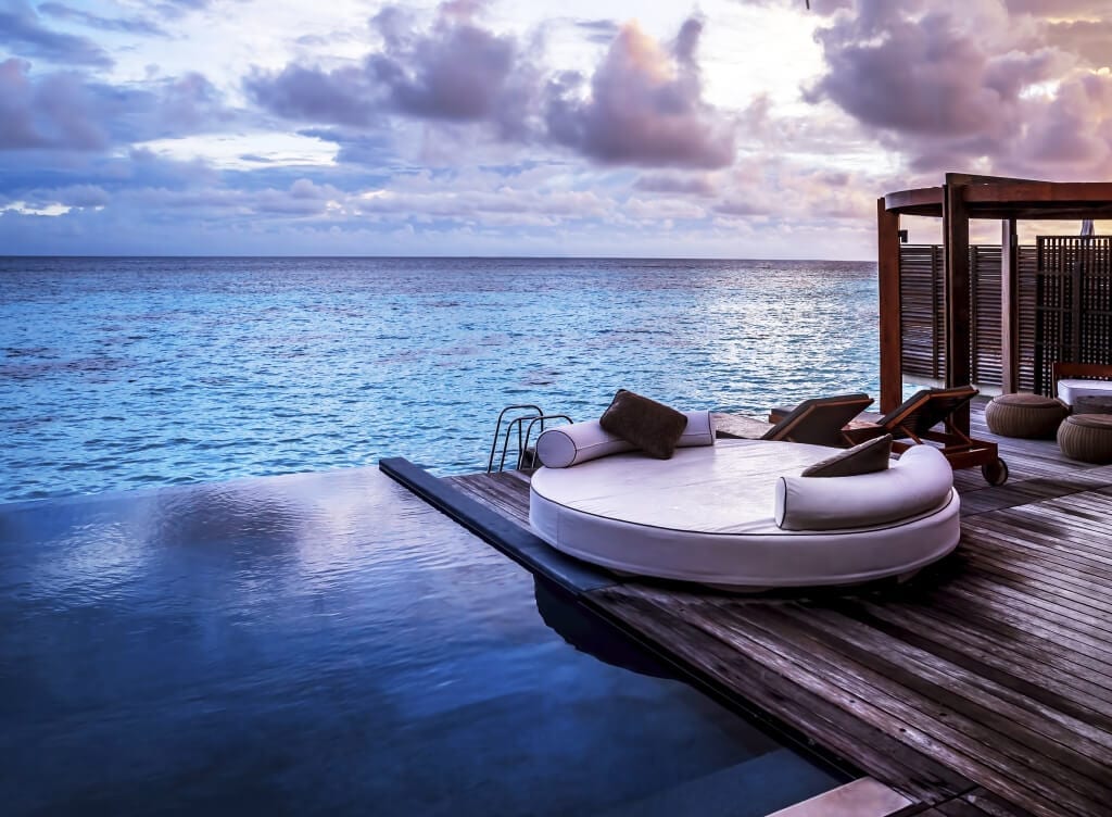 Luxury outdoor living space with pool