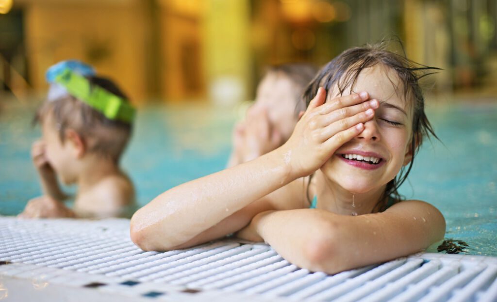 lower combined chlorine or chloramines at indoor swimming pool